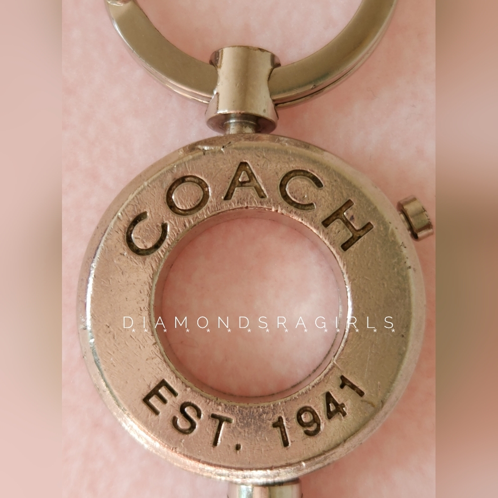 COACH Silver 2-piece Valet Keychain KeyRing Silver VGUC